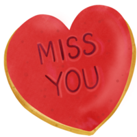 Red and pink heart cookie png