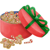 Kerstmis koekjes geschenk doos png