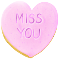 Red and pink heart cookie png