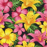 Floral seamless pattern with leaves. tropical background vector