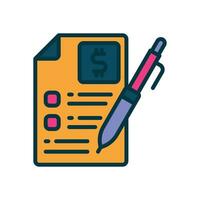 contract filled color icon. vector icon for your website, mobile, presentation, and logo design.