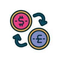 money exchange filled color icon. vector icon for your website, mobile, presentation, and logo design.