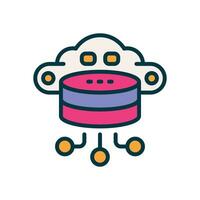 database filled color icon. vector icon for your website, mobile, presentation, and logo design.