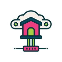 cloud home filled color icon. vector icon for your website, mobile, presentation, and logo design.