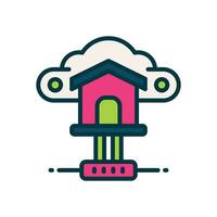 cloud home filled color icon. vector icon for your website, mobile, presentation, and logo design.