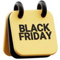 3D icon calendar black friday discount shopping. Perfect for promotional graphics or marketing materials for the annual shopping event. png