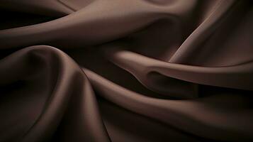 Dark Brown Textured Fabric Material for Background Use. AI Generated photo