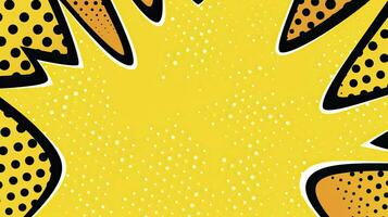 Retro Yellow Pop Art Background Banner. AI Generated photo