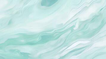 Pastel Cyan Mint Marbled Watercolor Background with White Lines for Wedding Invitations. AI Generated photo