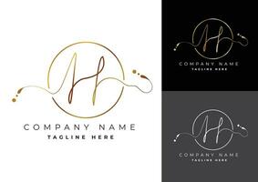 Letter H premium handwritten signature logo vector