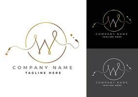 Letter W premium handwritten signature logo vector