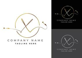 Letter X premium handwritten signature logo vector