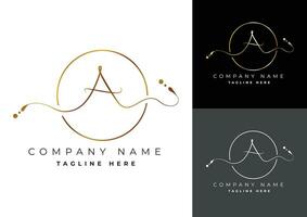 Letter A premium handwritten signature logo vector