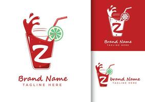 Letter Z fresh juice logo design template vector