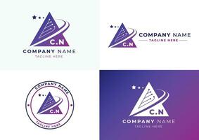 Abstract triangle logo template set vector