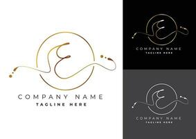 Letter E premium handwritten signature logo vector