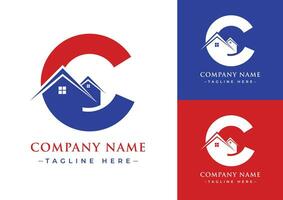 Letter C real estate logo template vector