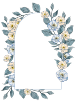modelo marco invitación saludos tarjeta etiqueta guirnalda frontera flor jardín verdor png