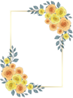 Template frame invitation greetings card label wreath border flower garden greenery png