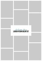 Pictures or photos frame collage and digital photo wall template vector