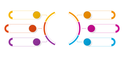 Infografik mit 6 Schritten, Prozess oder Optionen. png