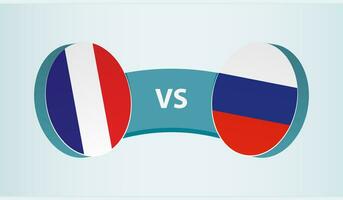 Francia versus Rusia, equipo Deportes competencia concepto. vector