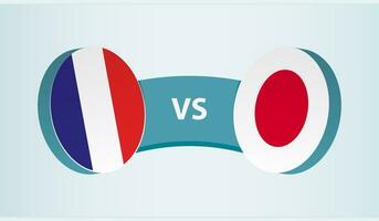 Francia versus Japón, equipo Deportes competencia concepto. vector