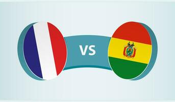 Francia versus bolivia, equipo Deportes competencia concepto. vector