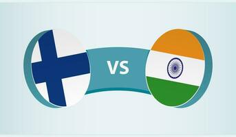 Finlandia versus India, equipo Deportes competencia concepto. vector