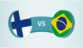 Finlandia versus Brasil, equipo Deportes competencia concepto. vector