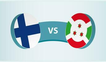 Finlandia versus burundi, equipo Deportes competencia concepto. vector