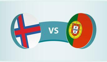 Feroe islas versus Portugal, equipo Deportes competencia concepto. vector