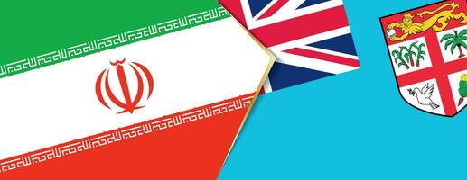 Iran and Fiji flags, two vector flags.