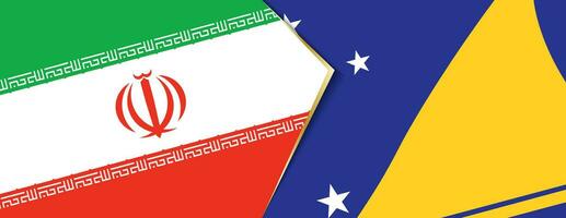 Iran and Tokelau flags, two vector flags.
