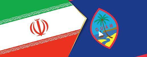 Iran and Guam flags, two vector flags.