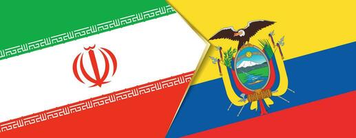 Iran and Ecuador flags, two vector flags.