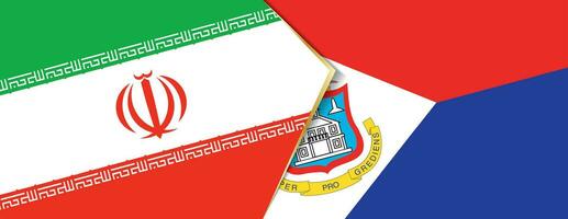 Iran and Sint Maarten flags, two vector flags.
