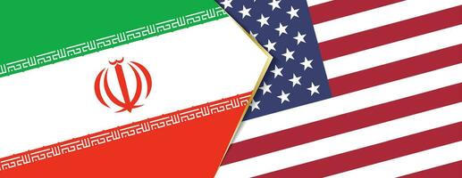 Iran and USA flags, two vector flags.