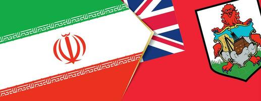 Iran and Bermuda flags, two vector flags.