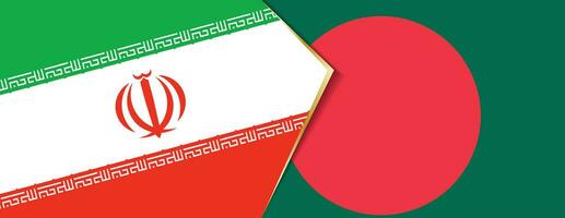 Iran and Bangladesh flags, two vector flags.