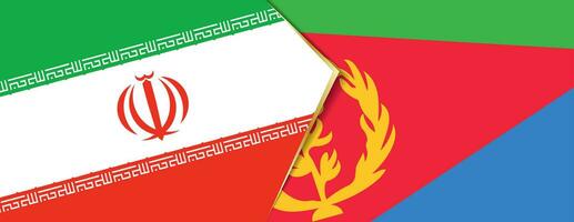 Iran and Eritrea flags, two vector flags.