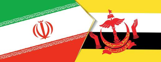 Iran and Brunei flags, two vector flags.