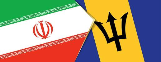 Iran and Barbados flags, two vector flags.