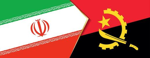 Iran and Angola flags, two vector flags.