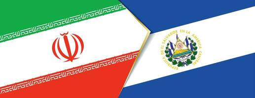 Iran and El Salvador flags, two vector flags.