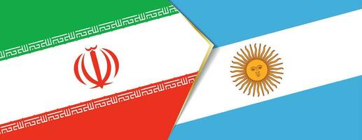 Iran and Argentina flags, two vector flags.