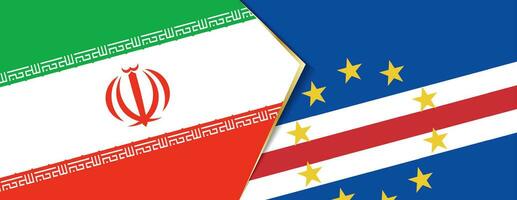 Iran and Cape Verde flags, two vector flags.