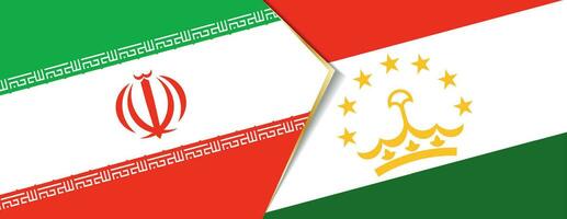 Iran and Tajikistan flags, two vector flags.