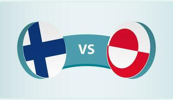 Finlandia versus Groenlandia, equipo Deportes competencia concepto. vector