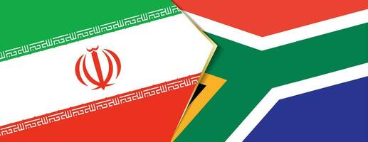 Iran and South Africa flags, two vector flags.